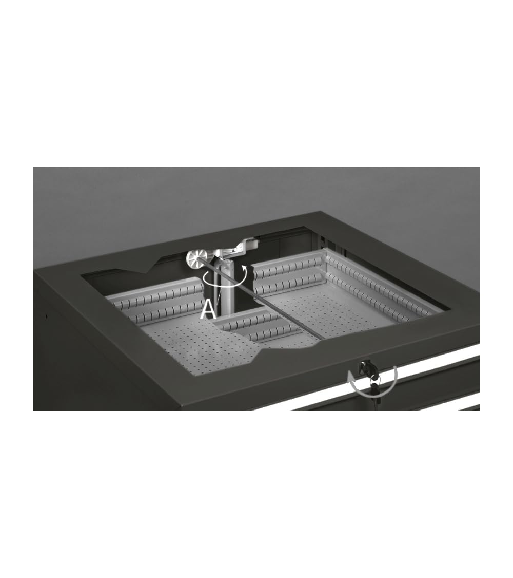 Fami - Cassettiera per Officina Linea 391 con 7 Cassetti – Armadio a Cassetti in Acciaio con Estrazione Totale e Sistema Antibaltamento, L717xP600xH1002 mm (717x600mm (36x27EH))