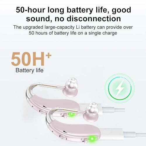 Image of Fastwell F27-2 Unit For Both Ear Rechargeable Hearing Aids for Adults with Hearing Loss, Mild To Moderate, Noise Reduction Ear Machine, (Rose Gold-Pair) 1-Year Warranty