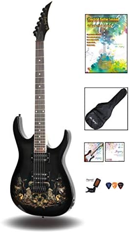 Leo Jaymz Heavy Metal Style Electric guitar - Cop Skull Theme Graphic Design with Sunburst Color - Super Light Nickel Wound String Set Installed