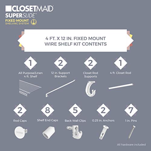 Closetmaid 5631 Superslide Ventilated Shelf Kit With Closet Rod thumb #4