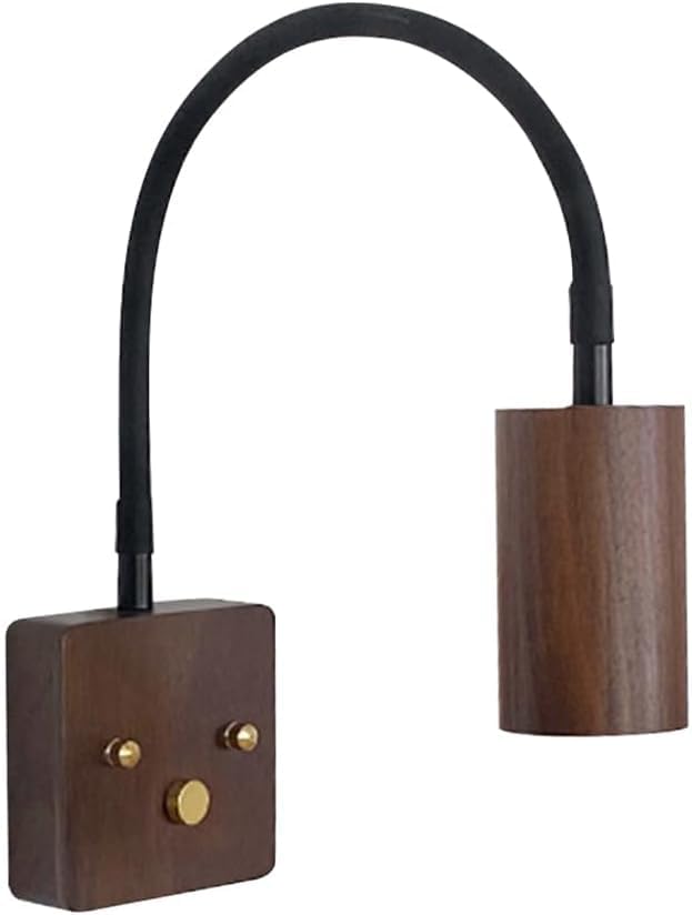 SWEMOPP Flexible Gooseneck Wall Mount Mounted Bedside Reading LED Light Lamp Hardwire Adjustable Farmhouse Wood Bedroom Sconces Wall Lighting for Bed Headboard Indoor House Kids Children, 10W 3000K