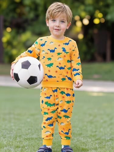 Coco&RARA Toddler Baby Boy Clothes Outfit Long Sleeve Tops+Pants 2PCS Fall Winter Pullover Sweatshirts Sets 1-5T2