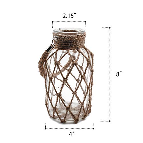 Rustic Hanging Mason Nautical Jar Vase - Thumbnail 3