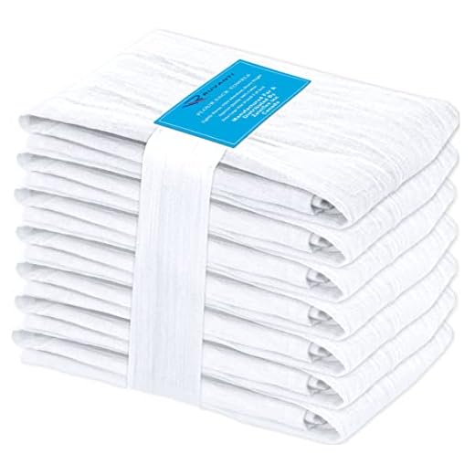 RUVANTI Flour Sack Towels 6 Pack 28"x28", Ring Spun 100% Cotton Flour Sack Dish Towels, Machine Washable, Absorbent Tea Towels - Flour Sack Kitchen Towels for Drying & Cleaning - White