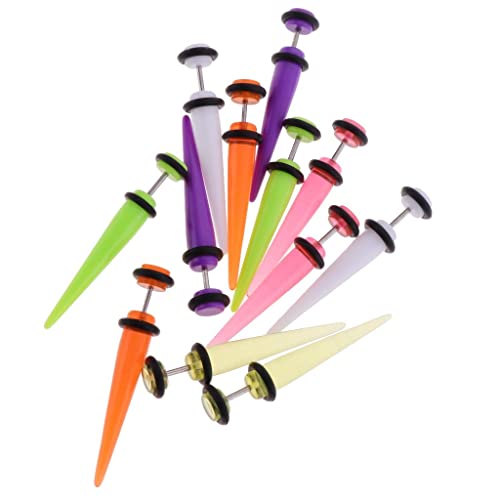 Generic 12 Unidades de Acrílico de Sortidas Cone Cheater Ilusão Plug