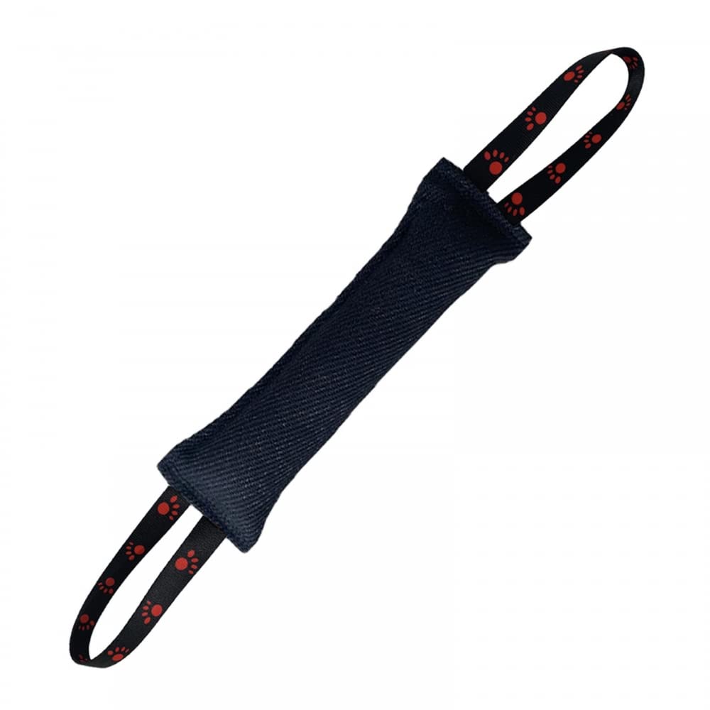 DONGKER Juguete para tirar de mordida de perro, juguete de tracción para perros de 11.8 x 2.7 pulgadas con 2 asas fuertes para entrenamiento de perros masticadores agresivos