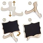 Mini Chalkboard Signs, 20 Pack Framed Small Chalk Board Food Labels with Easel Stand for Party Buffet or Wedding Celebration, Wooden Blackboard as Place Cards for Table Setting or Numbers - Image 3