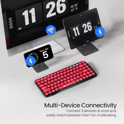 Portronics Bubble 2.0 Wireless Keyboard with Bluetooth + 2.4 GHz Receiver, Connect 3 Devices, Compact TKL Size, 10m Working Range, Function... - Image 3