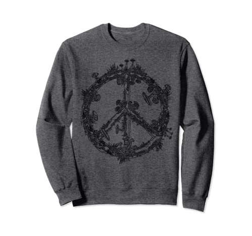 Goblincore Mushroom Peace Sign Vintage Retro Cottagecore Sudadera