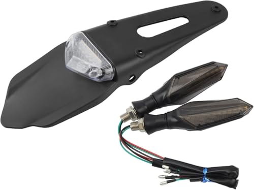 Luz trasera de moto con intermitentes integrados para guardabarros Azul A