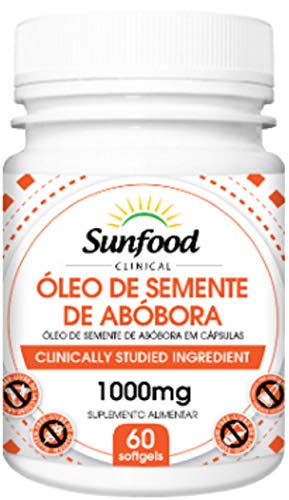 Óleo de Semente de Abóbora 1000 mg Sunfood 60 Softgels