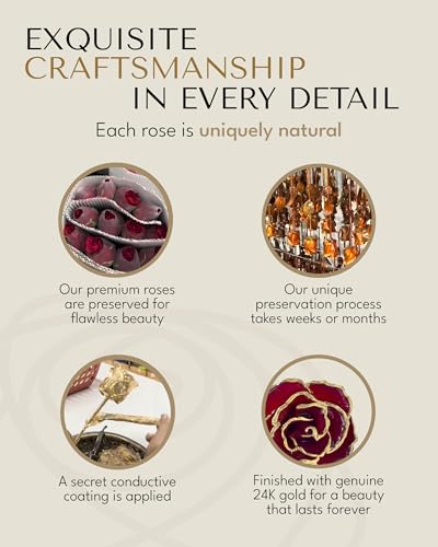 Image of Forever Rose Hand-Dipped in 24K Gold, Ruby Red-Inspired July Birthstone with Sparkles, Real Rose in Luxury Gold Gift Box - Perfect Ready to Gift for July Birthday or Any Occasion