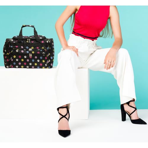 World Traveler Animal Prints 19-inch Duffel Bag, Multi Dog Paws3