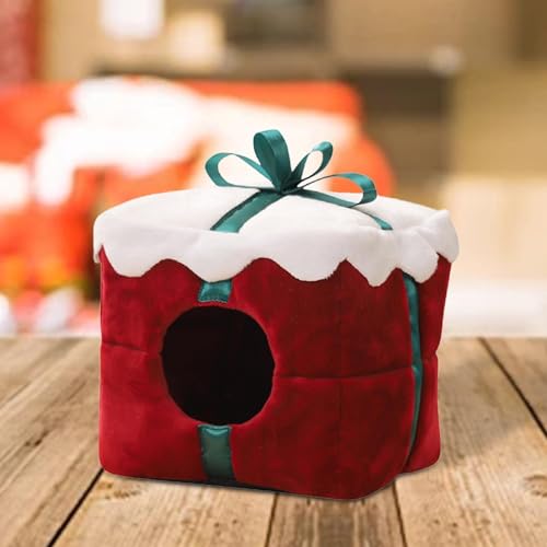 WeiLaiKeQi Cama de porquinho da índia, caverna, pequeno animal, de natal, cama confortável de hamste