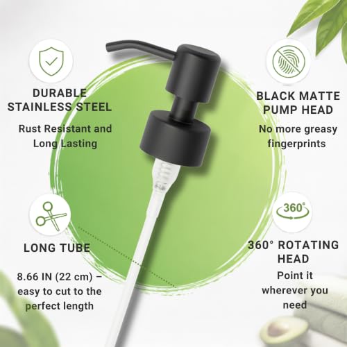 Image of Soap Dispenser Pump Replacement Head Stainless Steel 28mm