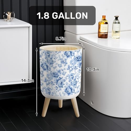 Caneca de basura plástica redonda de 7 litros con tapa miniatura 2