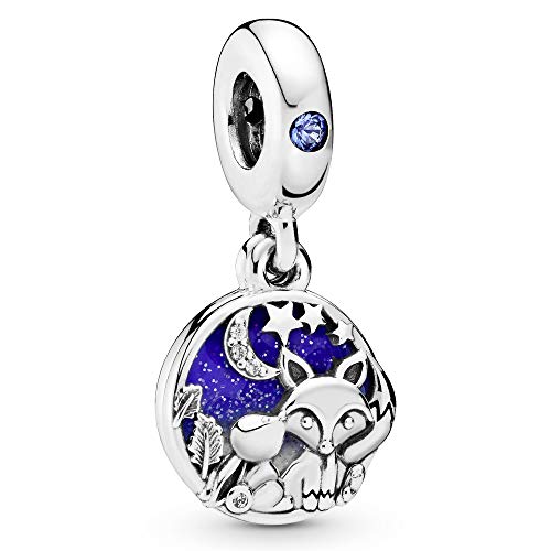 Pandora Jewelry Fox and Rabbit Dangle Cubic Zirconia Charm in Sterling Silver