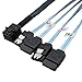 Nicear Festplattenkabel Mini-SAS SFF-8643 Host zu 4 SATA 50 cm 7-polige Festplatten 6 Gbps Datenserverkabel
