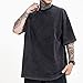 Aelfric Eden Mens Cotton T-Shirts Oversized Unisex Short Sleeves Wash Baggy Casual Tees Workout Solid Summer Tops Black