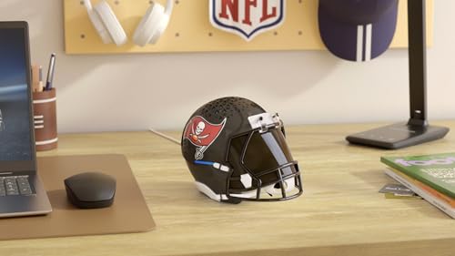 Image of NFL Echo Dot Bundle: Includes Echo Dot | Charcoal and Limited-Edition NFL Helmet Stand | Tampa Bay Buccaneers