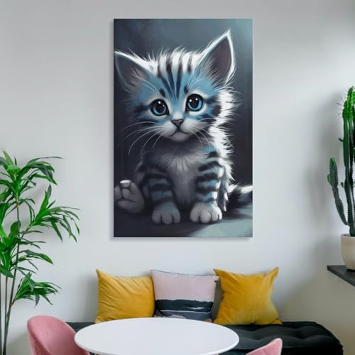 Impression sur toile moderne chat décoration murale chambre tableau décoratif intérieur