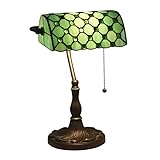 ✔ Tiffany Glas Tischlampe - Tiffany Stil Tischleuchte sind wunderschöne handgefertigte Lampen, Retro Bankerslampe die Ihrem Zuhause Eleganz und Kreativität verleihen werden.