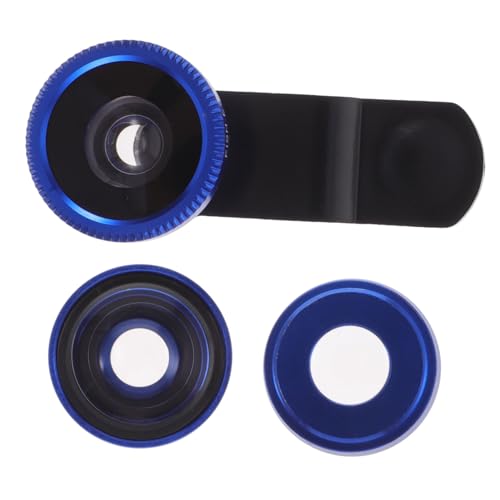 CHICAMPERA スマホ用広角マクロ魚眼レンズ クリップ式携帯カメラレンズ 高精細アルミ合製 防水防油 超広角マクロ撮影対応 対応ブルー