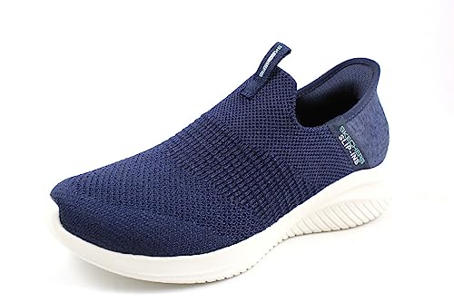 Skechers Women's Hands Free Slip Ins Ultra Flex 3.0 Smooth Step Sneaker, Navy, 5