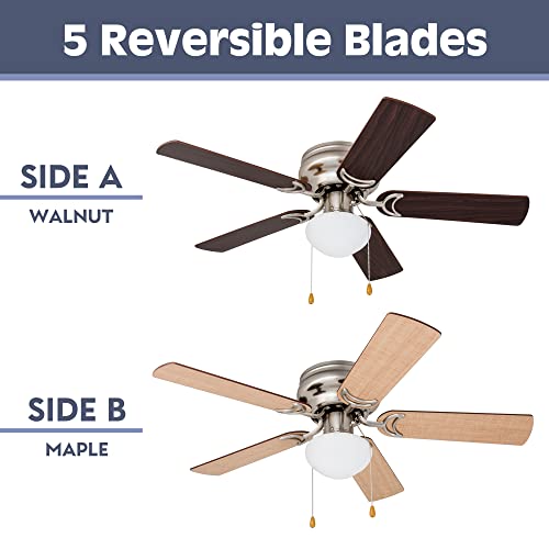 Prominence Home 80029-01 Alvina Led Globe Light Hugger/Low Profile Ceiling Fan, 42 Inches, Satin Nickel #TOP2