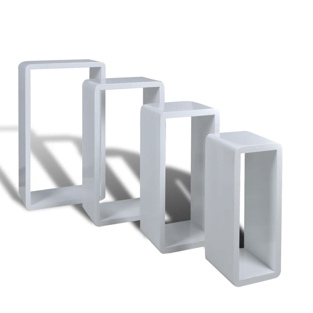 vidaXL 3-delige Wandschappenset kubus massief gerecycled hout