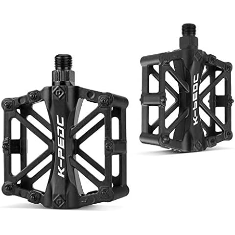 Bicycle Cycling Pedals, New Aluminum Anti Slip Durable Mountain MTB Bike Pedals Ultralight Cycling Road Bike Hybrid Pedals 9/16 inch Cover