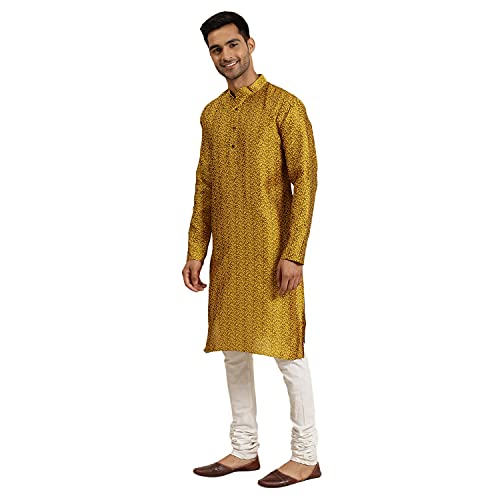 Image of SOJANYA (Since 1958, Men's Silk Blend Grey Kurta Pyjama & Silk Blend Jacket Combo