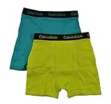 Calvin Klein Boys Teal & Lime 2Pk Underwear Boxer Briefs