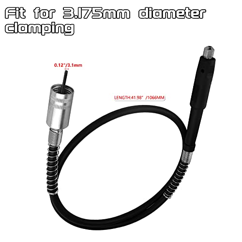 Image of TOVOT 42 Inch Flexible Shaft Rotary Tool with 1 /8 Chucks Flexible Rotary Drill Tool