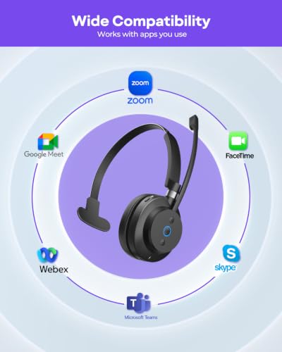 Image of Single Ear Wireless Headset with Mic, Bluetooth & USB Dongle for Office