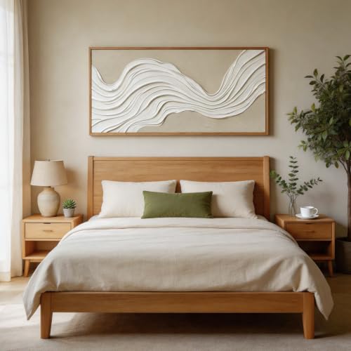 Image of CHDITB Horizontal Wave Wall Art, Neutral Earth Tone Textured Wall Decor