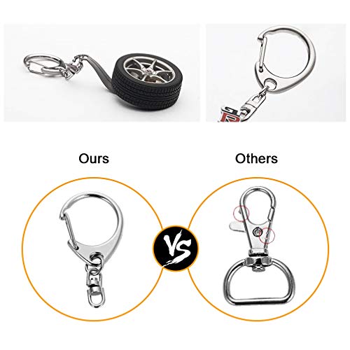 Roctee 50 Pcs Lobster Clasp Key, Keychain Clip, Swivel Clasps Lanyard Snap Hook, Diy Crafts Key Chain, Lobster Claw Clasp (Silver) #TOP5