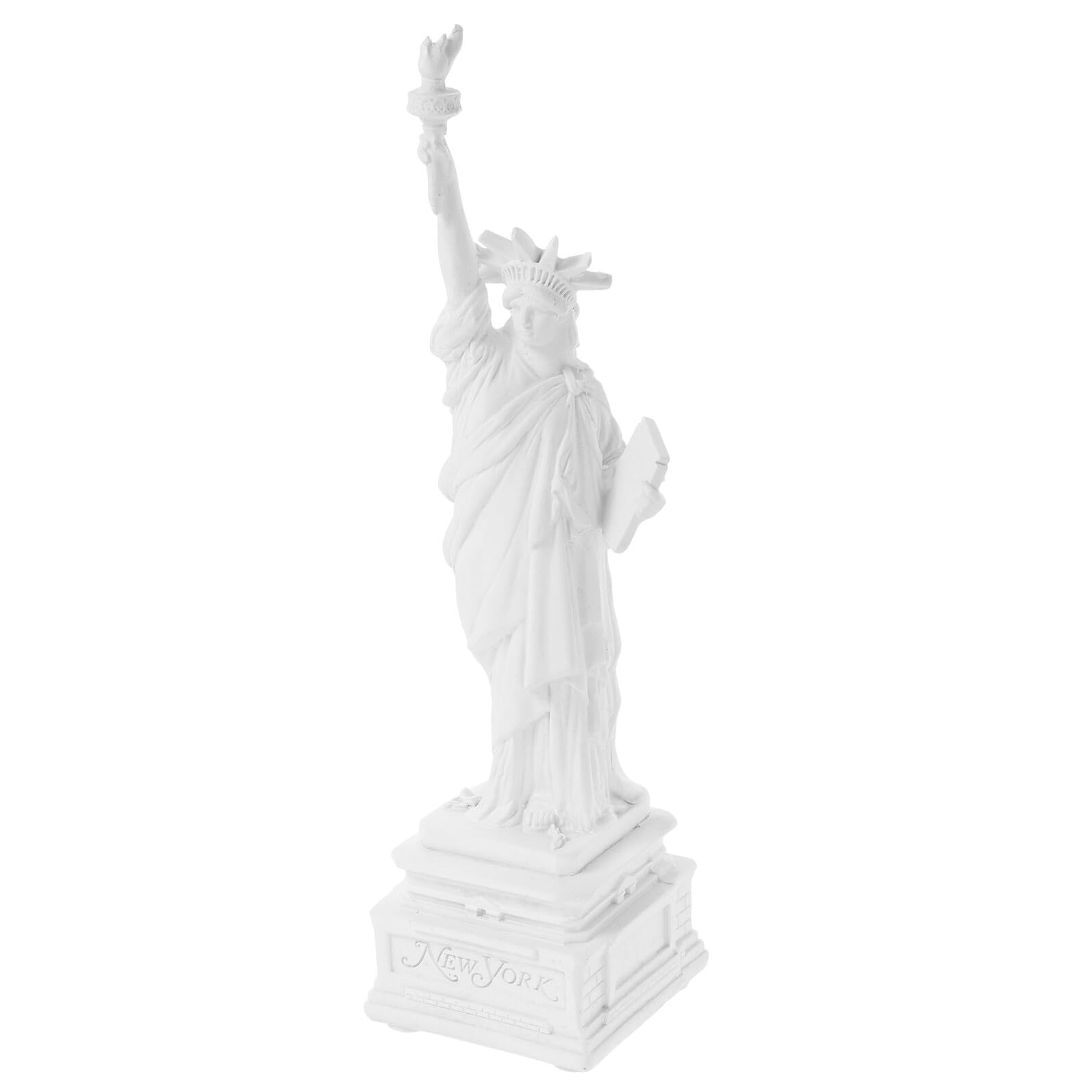 Figurine décorative bureau et salon : statue Liberté Blanche résine petite taille