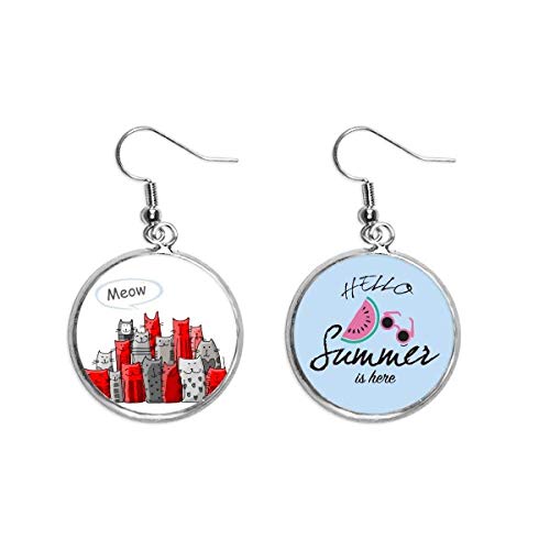 Pendientes de sandía para verano ideales en paseos playeros con estilo de gato