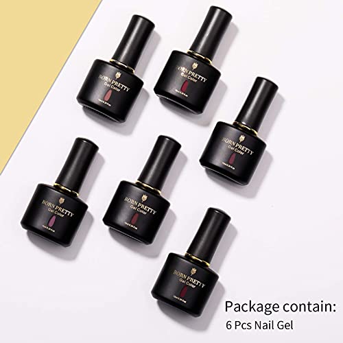 BORN PRETTY UV Nagellack Set Rot, 6 Farbe 10ml Gel Nagellack Set Shellac Nagellack UV LED Nagellack Langlebig Gesund… – Bild 8