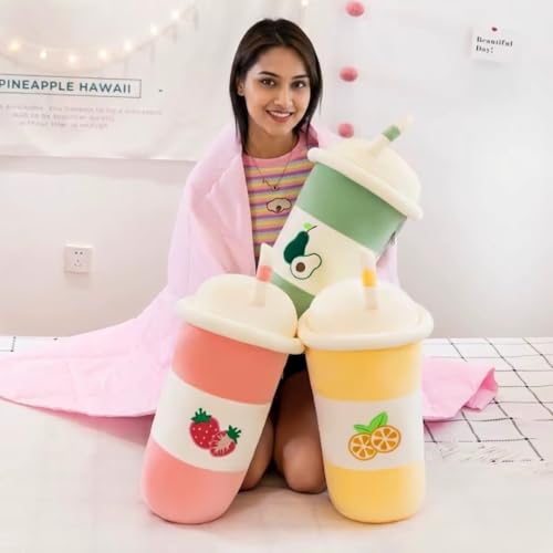Image of Giant Orange Fruit Tea Plush Massive Boba Body Pillow