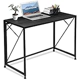 COMHOMA Mesa Escritorio para el Ordenador, Mesa Plegable de Estilo Moderno y Sencillo (Negro)
