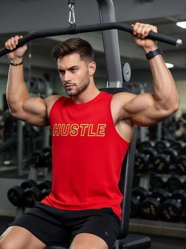 Image of 3Colours RGB Men's Active Wear Sleeveless Tank top, Gym Vest, Leisure wear CCUT Hustle