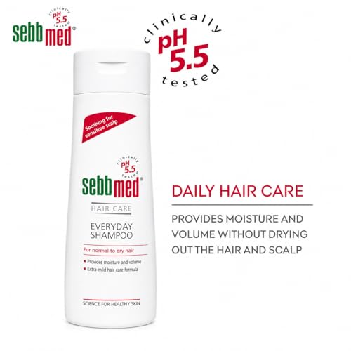 Image of Sebb Med Hair Care Everyday Shampoo | pH 5.5 Clinically Tested | Soothing Shampoo for Sensitive Scalp | Hydrating & Mild Formula for Daily Use
