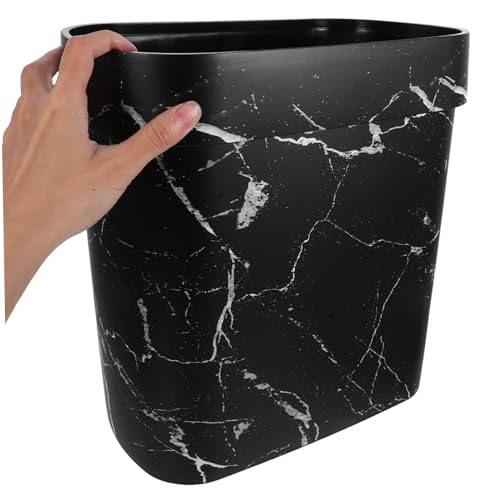 Caneca de basura rectangular de plástico color negro miniatura 4