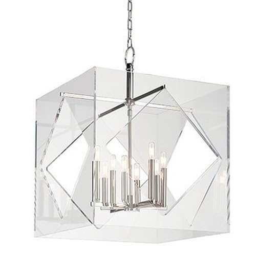 Hudson Valley Lighting 5924-PN Travis - Eight Light Pendant, Polished Nickel Finish with Clear Acrylic Glass, 24"