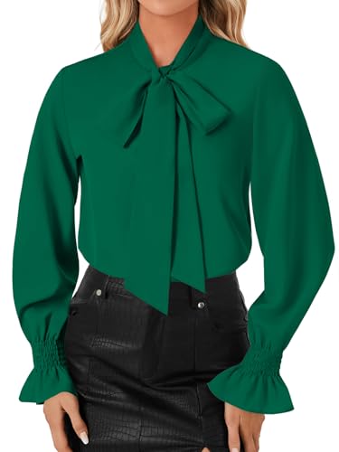 Image of LYANER Women's Bow Tie Neck Business Work Blouse