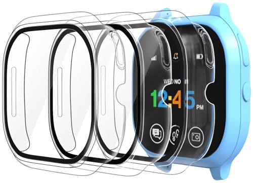 Sinoacc 3 Pack for Gizmo Watch 3 Screen Protector Case Hard PC Full Coverage Protection Scratch-Resistant Cover Accessories Compatible with Verizon Gizmo Watch 3 Kids Smartwatch Accessiors Clear