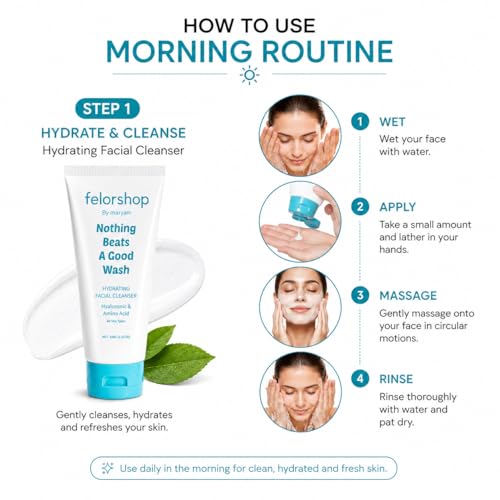 FelorShop Complete Skin Renewal Bundle – Hydrating Facial Cleanser, Dark Spot Corrector Serum & Retinol Collagen Night Serum | Brightening, Anti-Aging & Skin Repair Set - Skin Care Routine for Women image 5