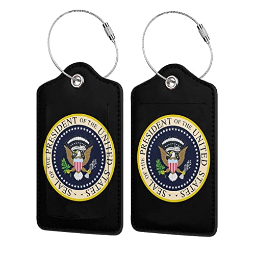 Presidential Seal United States Elevate Your Travel Experience with Our Premium Leather Luggage Tag - Stylish, Durable 2 PCS